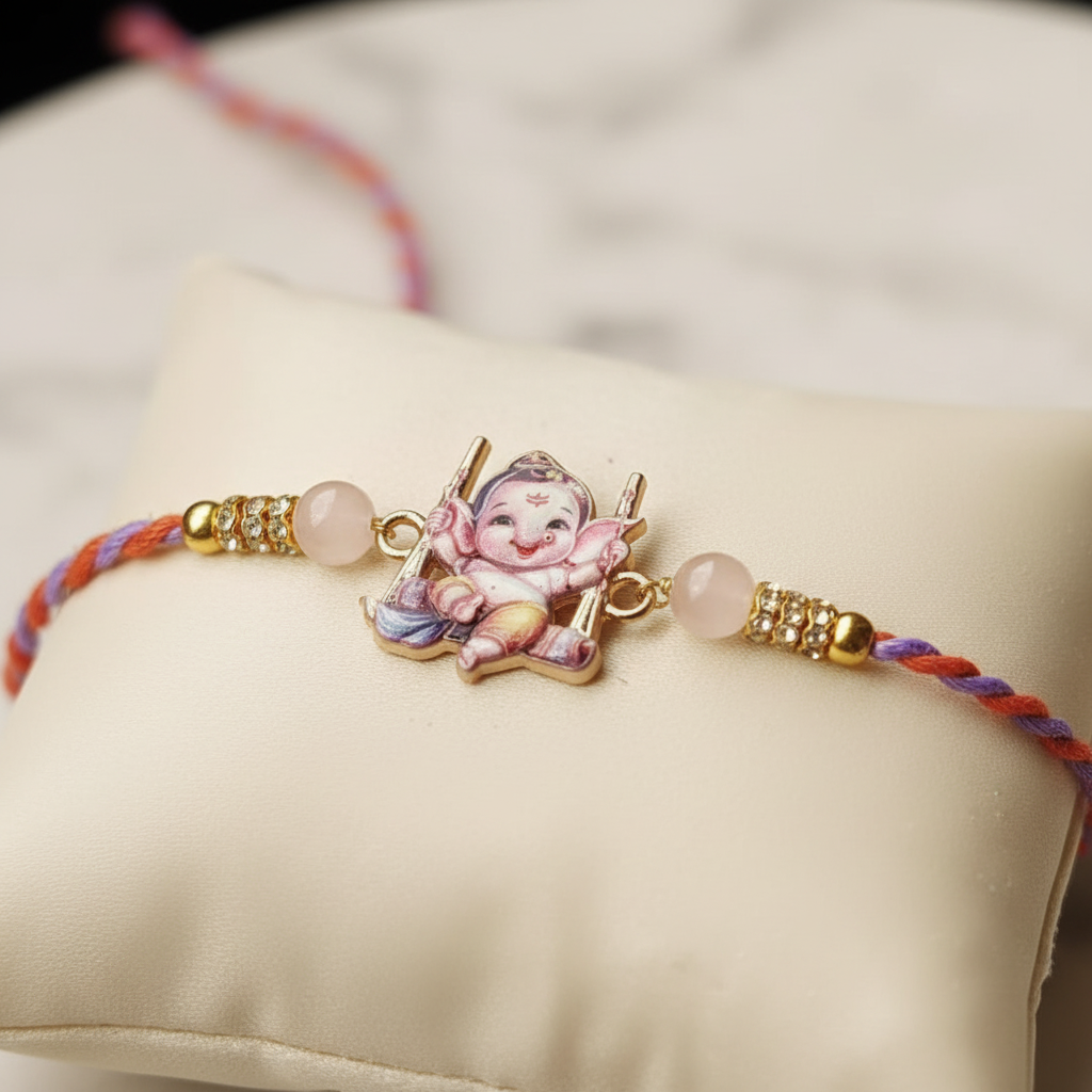 Baby Ganesha Swing Rakhi - Enhanced
