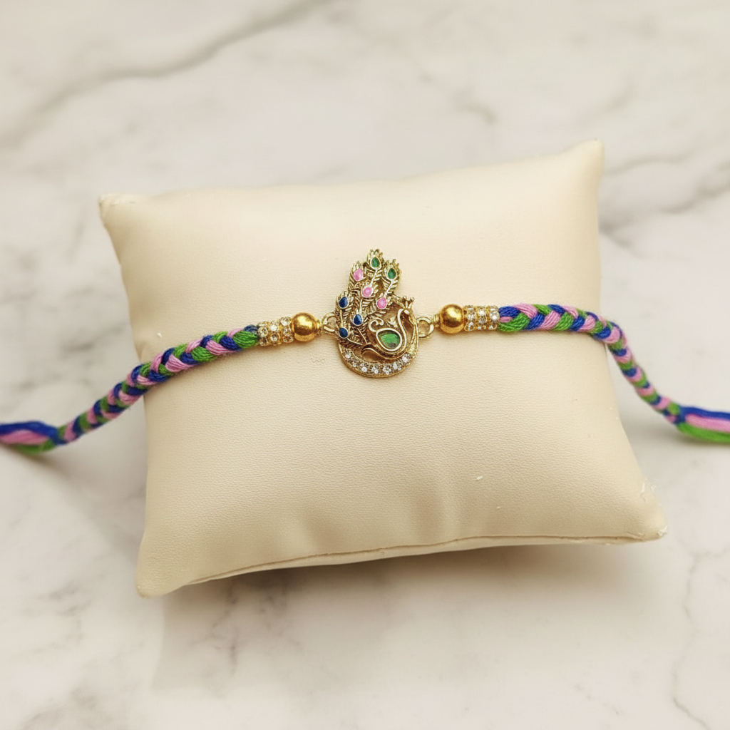 Peacock Rakhi - Enhanced