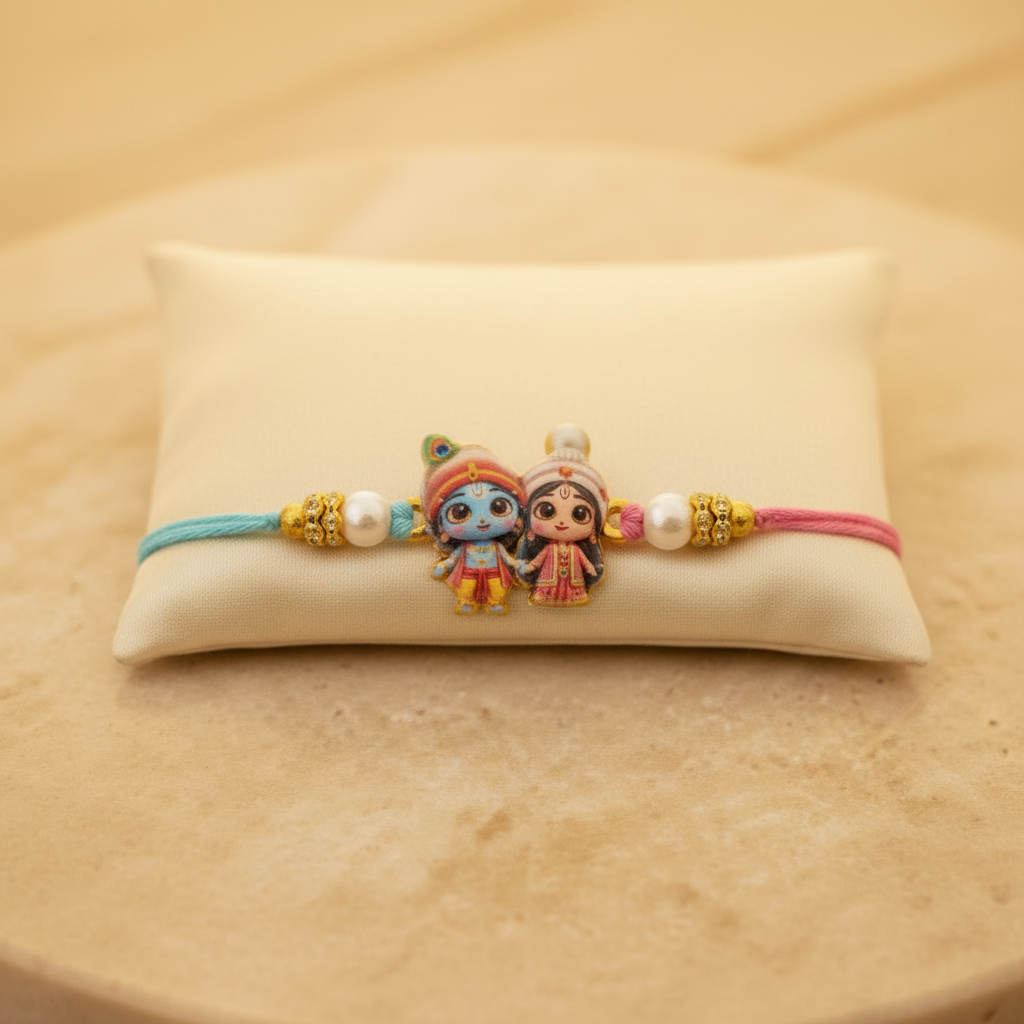 Radha Krishna Rakhi - Close Up Upright